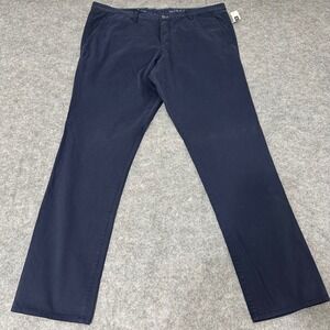 NEW Gap 1969 Skinny Chino Pants Mens 42x34 Blue Cotton Button Fly Trousers
